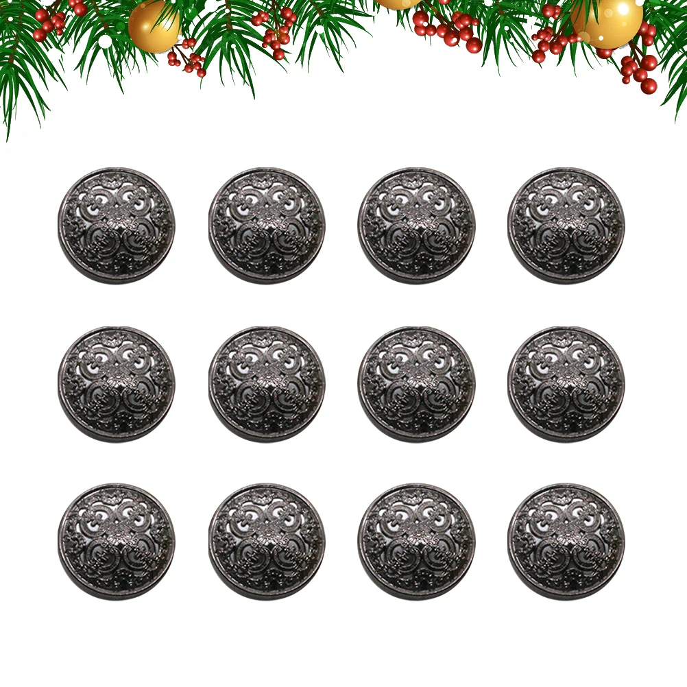 

30pcs 25Mm Metal Button Hollow Out Diy Sewing Fastener For Jacket Coat T-Shirt Backpack Craft Handicraft Tools Black