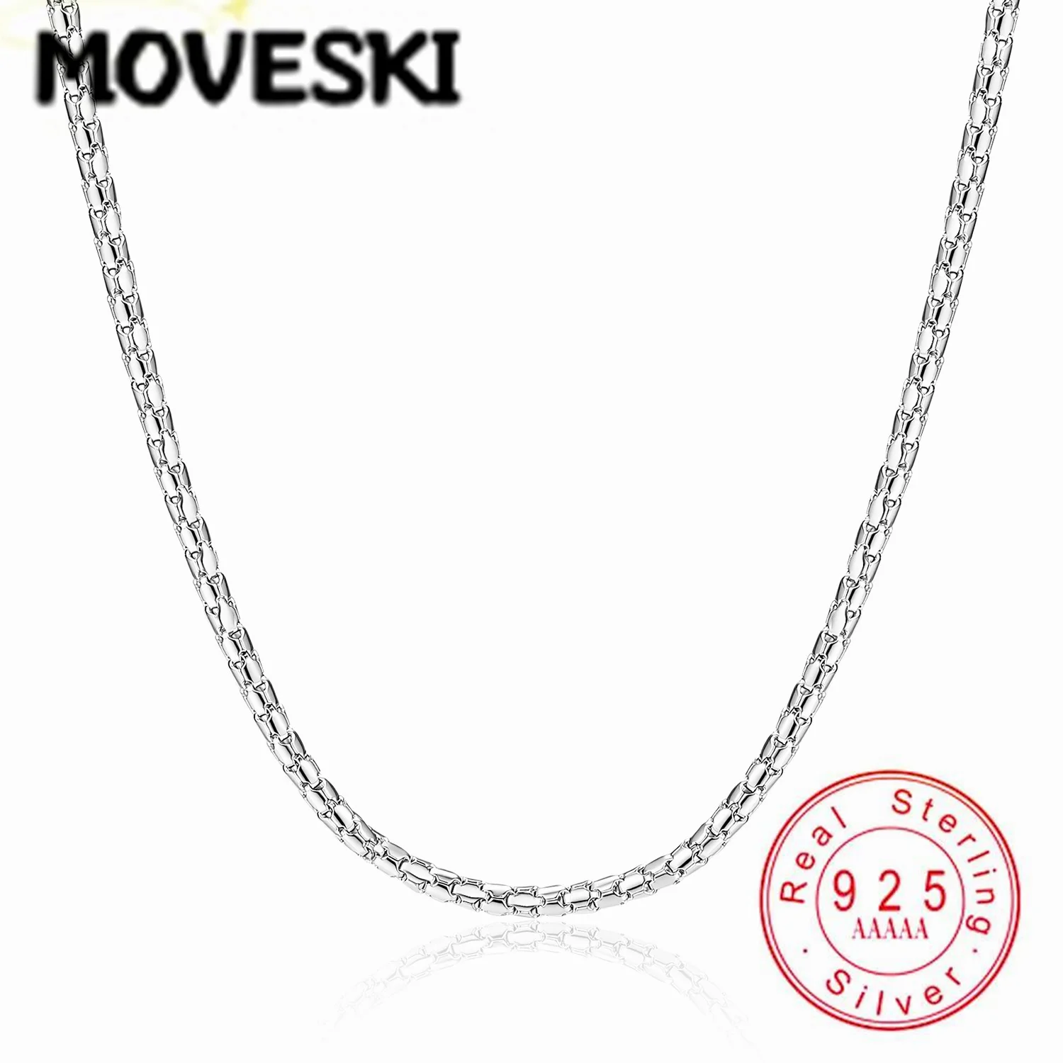 Real 925 Sterling Silver 3MM Snake Bone Chain Necklace Adjustable Extension Chain DIY Pendant Base Fine Jewelry For Women
