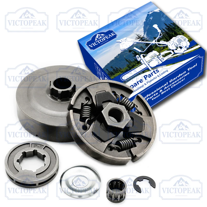 Hardened Steel Clutch Drum Rim Sprocket and Clutch Kit for Chainsaw MS170 MS180 017 018