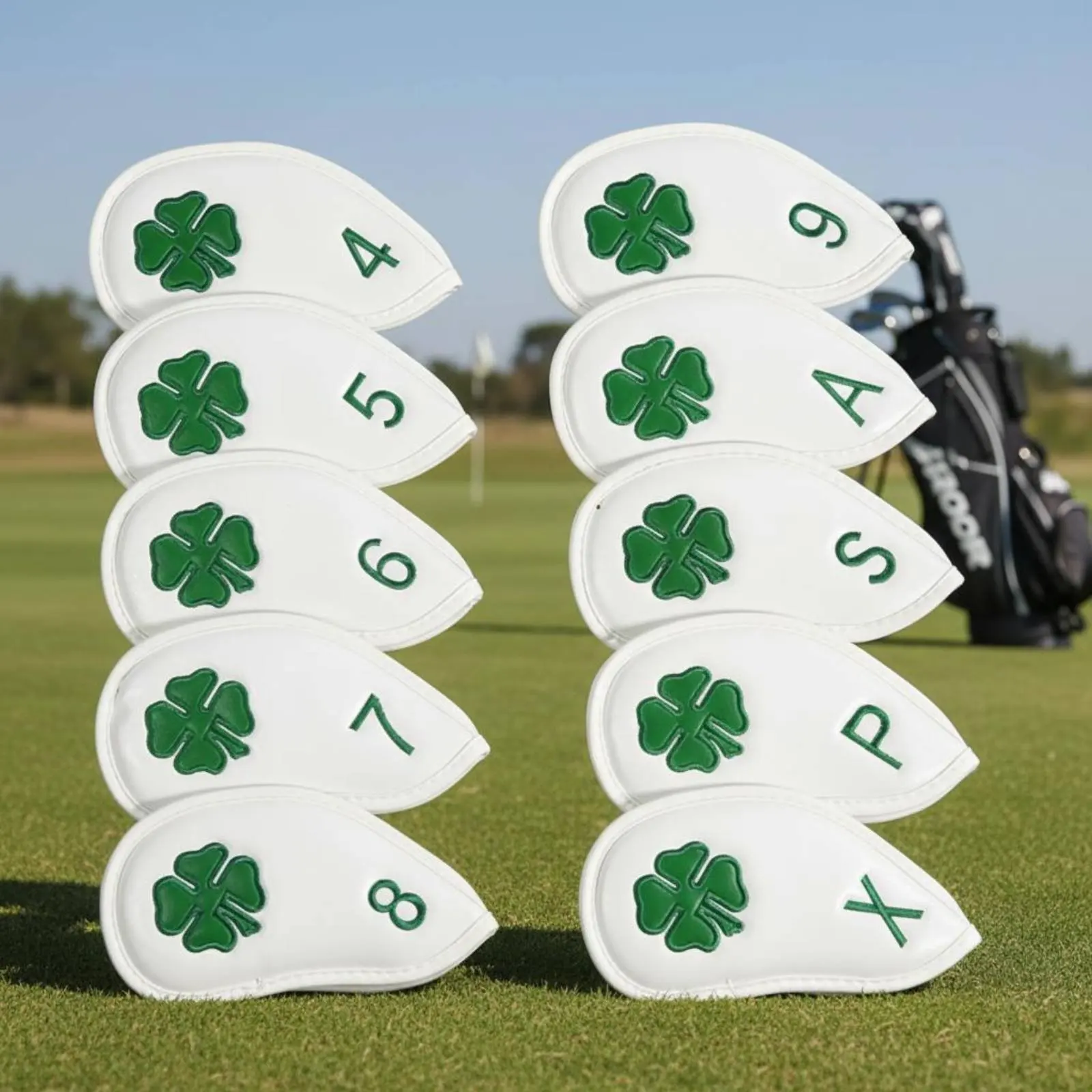 

10 Pieces Four Foliage Botanical Symbol Iron Headcovers Hook-and-Loop Closure Four-Foliage Botanical Symbol Sporting Club