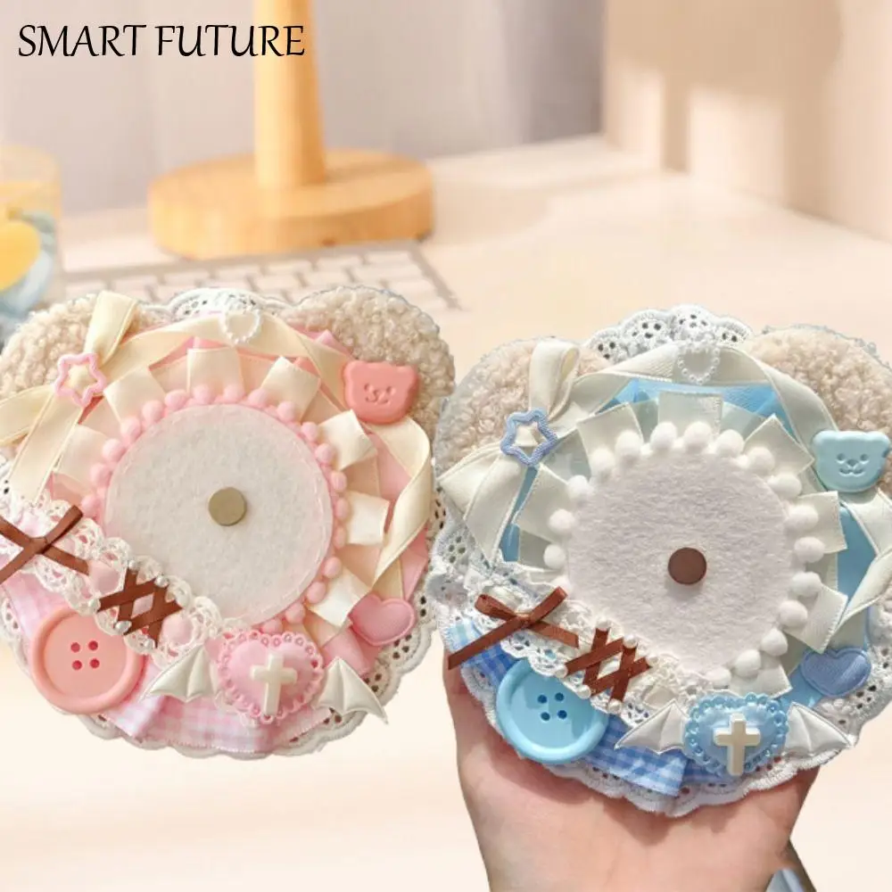 

DIY Cute Badge Holder Luxury Lacework Anime Pins Display Base Cartoon Bear Kawaii Badge Decoration Tray Badge Organizer
