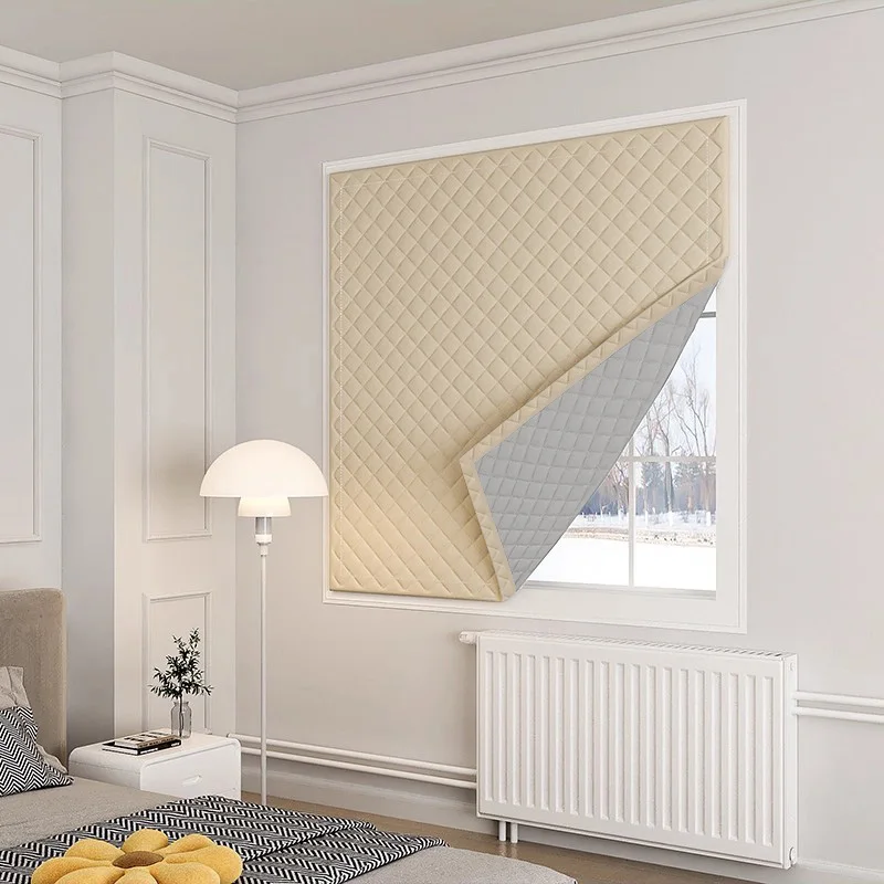 

1pc Solid Colour Light Luxury Premium Blackout Thickened Lined Thermal Curtains Bedroom Living Room Windproof Cold-Resistant The