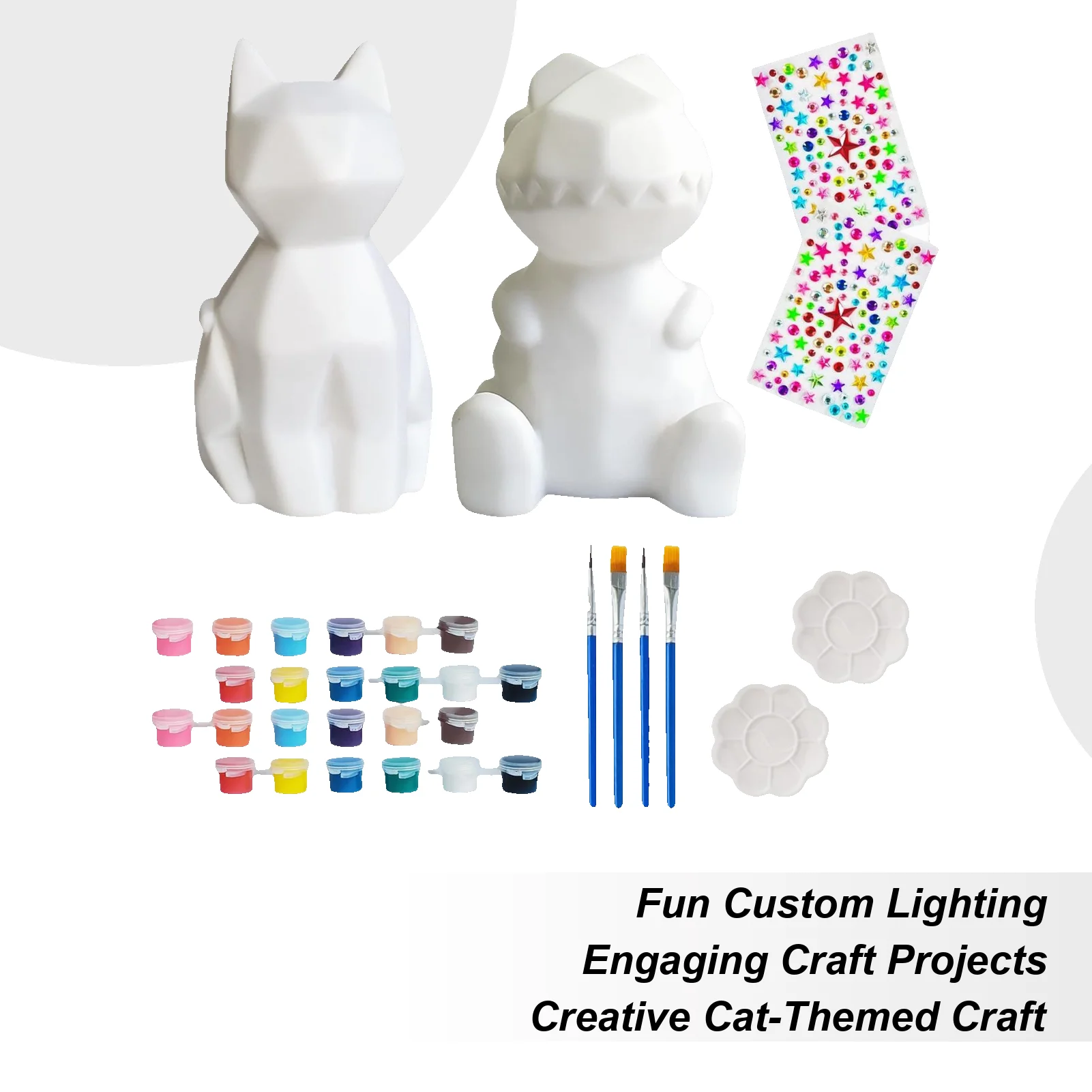 Glow Cat Painting Kit Fun Lamp Drawing Learning Set Educational Art Toy For Children Boy Girl Home Indoor Birthday Classroom