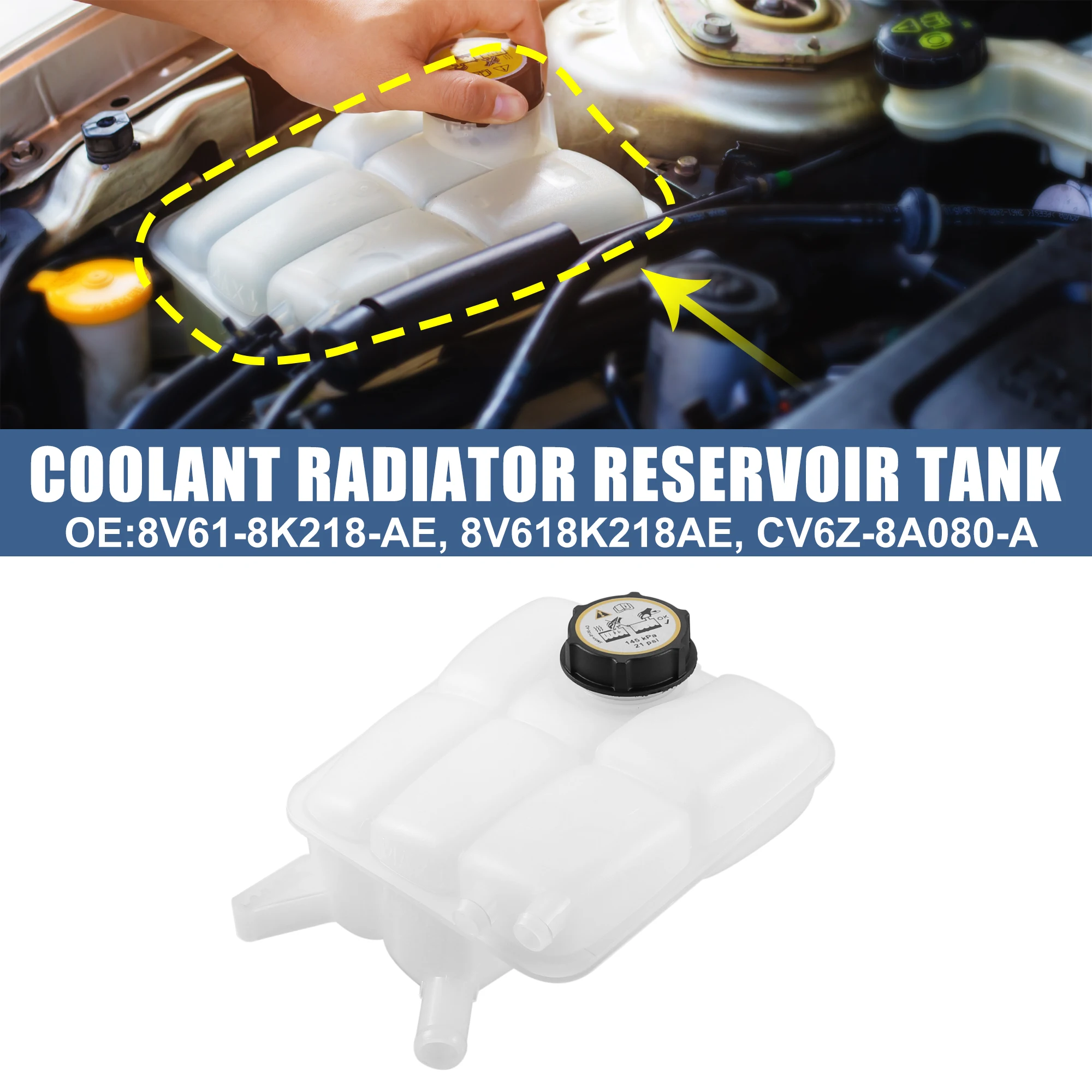 

UXCELL 1 комплект бачка радиатора охлаждающей жидкости для Ford Focus 2011-2018 8V61-8K218-AE