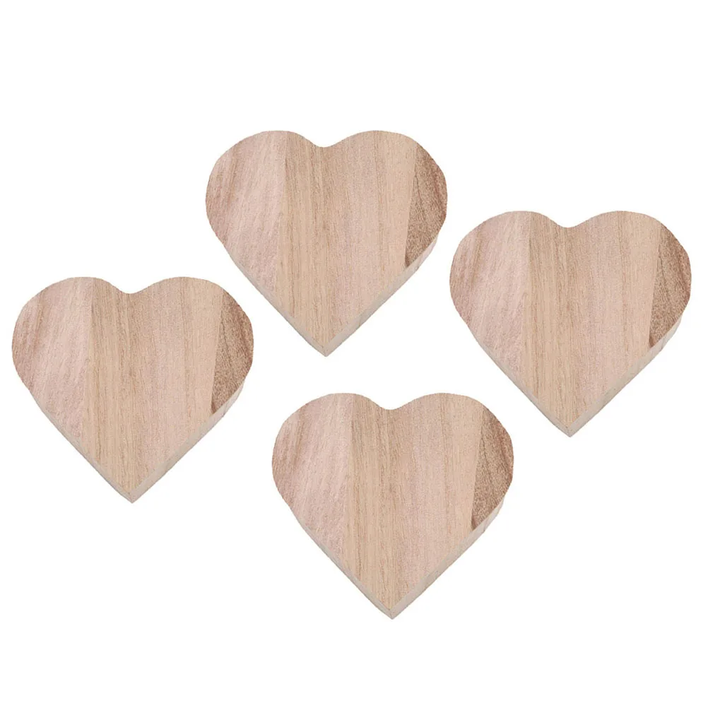 

4pcs Solid Heart Shape Box Gift Storage Durable Long-Lasting Natural Fashionable High-End For Home Travel Jewelry Shop
