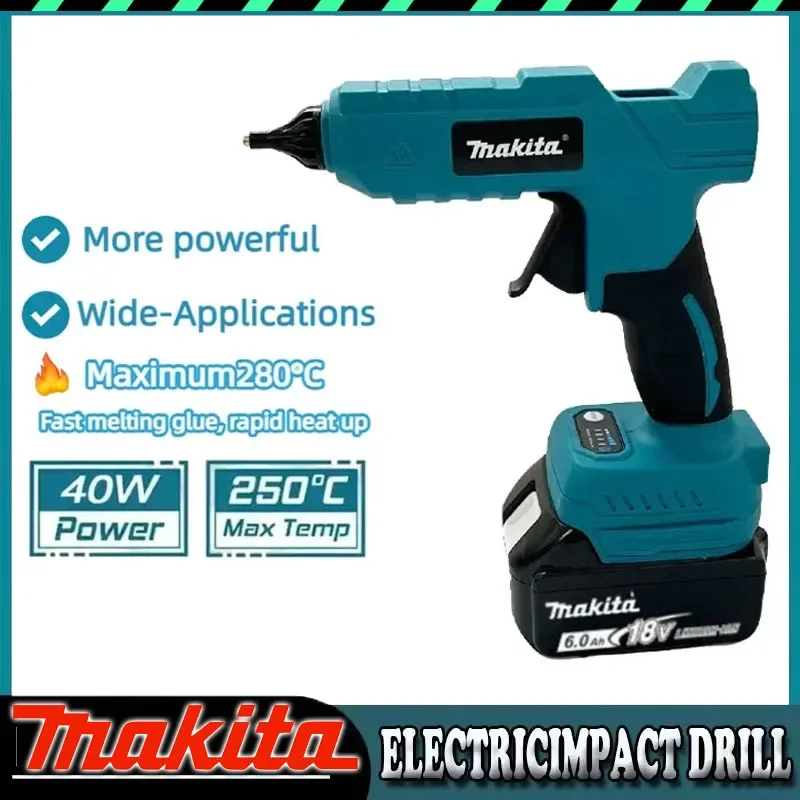

Беспроводной электрический ручной клеевой пистолет Makita для ремонта и DIY, термопистолет для сварки, с насадкой против ожогов, для аккумулятора 20В