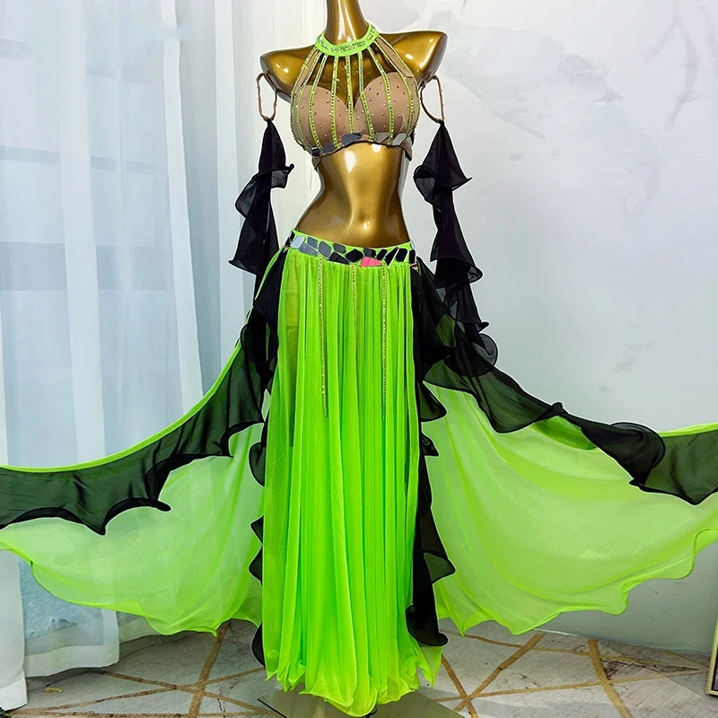 

Belly Dance Performance Costume, Women's New Diamond Studded Bra, Long Skirt, Eastern Dance Set, Practice Outfit