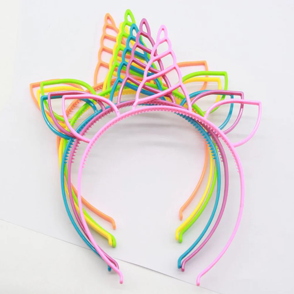 

24Pcs Plastic Unicorn Headbands Colorful Party Hairbands for Girls Kids Children Hair Accessories Festival Cosplay