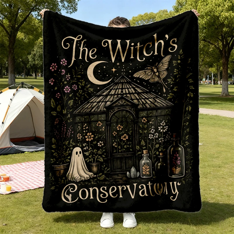 Witchs Conservatory Cozy Blanket, Soft Blanket Warm Blanket Soft Blanket, Botanical Witchy Comfy Blanket, Haunted Greenh