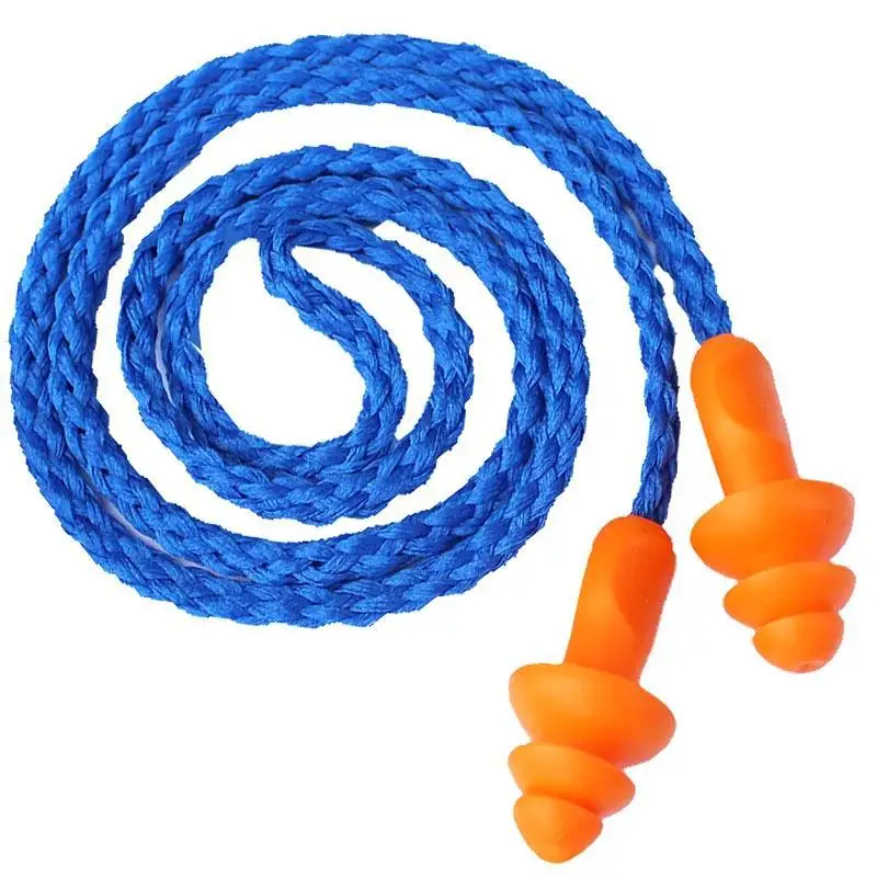 10/20pcs Soft Silicone Corded Ear Plug Protector Reusable Hearing Protection Noise Reduction Safe Work Comfortable Earplugs