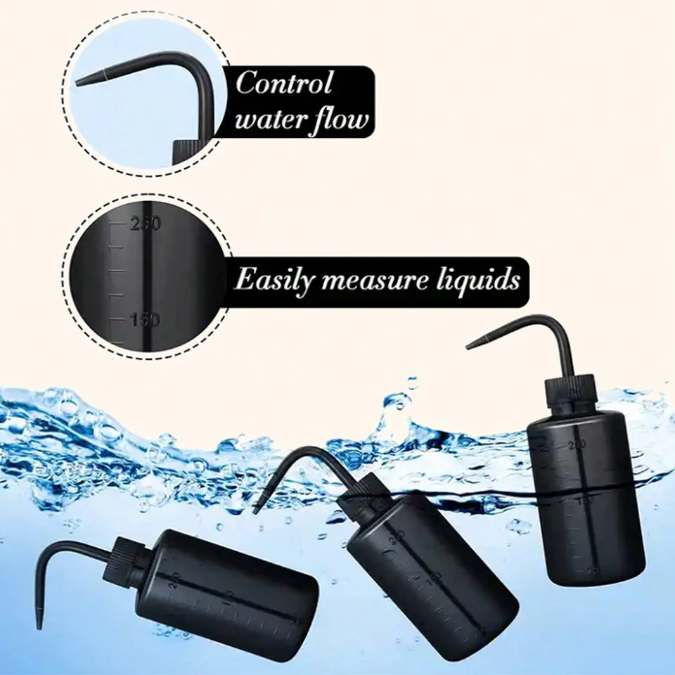 1 Pieza Frasco de Limpieza para Pestañas, Frasco de Limpieza de Codo, Gotero de Agua, Frasco de Plástico Apretable, Botellas para Baño de Pestañas, Tetera de Primer 2