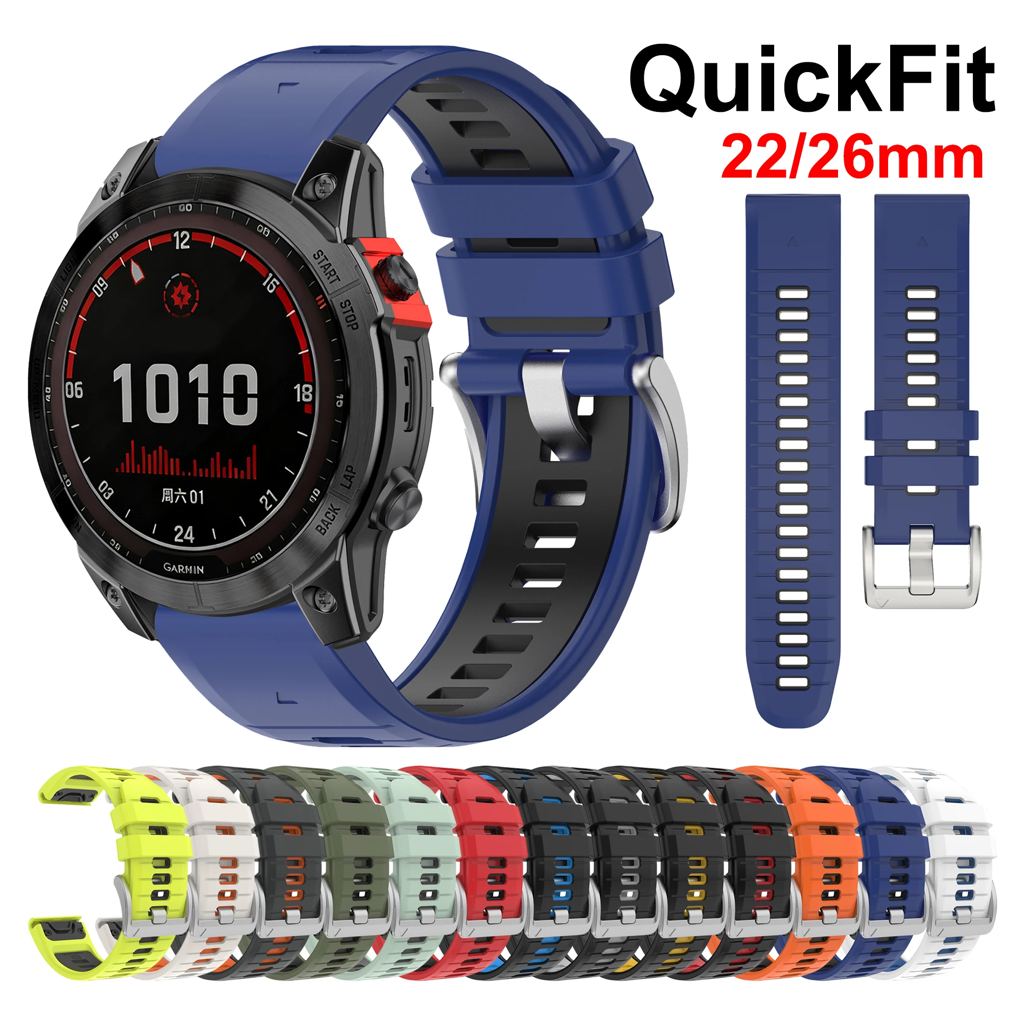 22 26mm QuickFit Armband für Garmin Fenix 5 6 7 8 Serie Epix Gen2 47mm Tactix Enduro 3 Fenix 7X 6X Epix 51mm Uhrenarmband