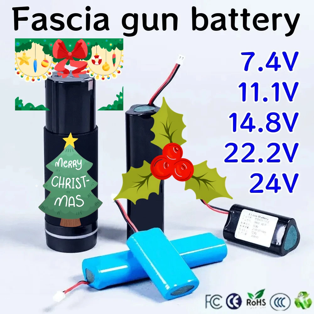 

New 100% 2025 7.4V-11.1V-14.8V-22.2V-24V Rechargeable Li-ion 2500/4500/6800mAh Battery For Replacement Massage Gun Fascia