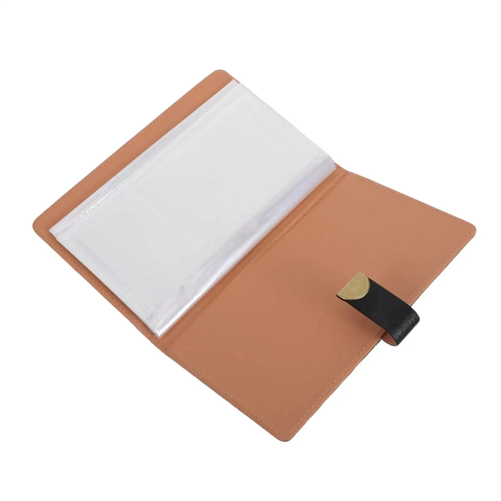 Business Checkbook Binder PU Check Binder Deposit Slip Organizer Combination Lock 48 Checks Capacity 24 Card Slots Black