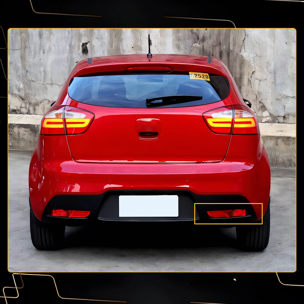 1Pcs Right Side Rear Bumper Reflector Fits For Kia RIO 2010 2011 2012 2013 2014 Car Accessories Replacement Red Lens ABS