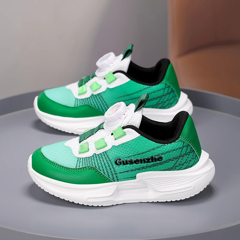 

Fashion Green Child Sneakers Lightweight Breathable Mesh Sports Shoes for Boy Outdoor Anti-Slip Running Shoes Kids Walking Shoes