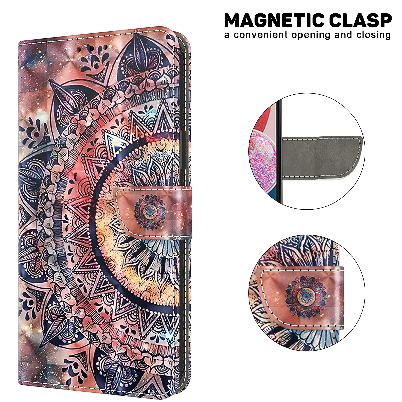 3D Magnetic Flip Leather Wallet Case For Samsung Galaxy S26 S25 S24 S23 S22 S21 S20 S10 S10e S9 S8 Plus Ultra FE Edge 4G/5G
