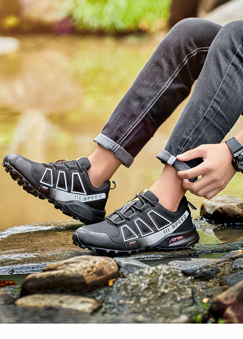 Wasserdichte Wanderschuhe für Herren, Outdoor-Trainer, Schnür-Kletterschuhe, Damen-Trekking-Sneaker, rutschfeste taktische Sneaker für die Jagd – Detail 13