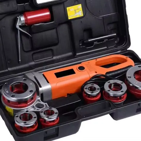 

220V/2300W Portable Hand-Held Electric Steel Pipe Threading Machine Household Hinged Plate Galvanized Plastic Threading Tool