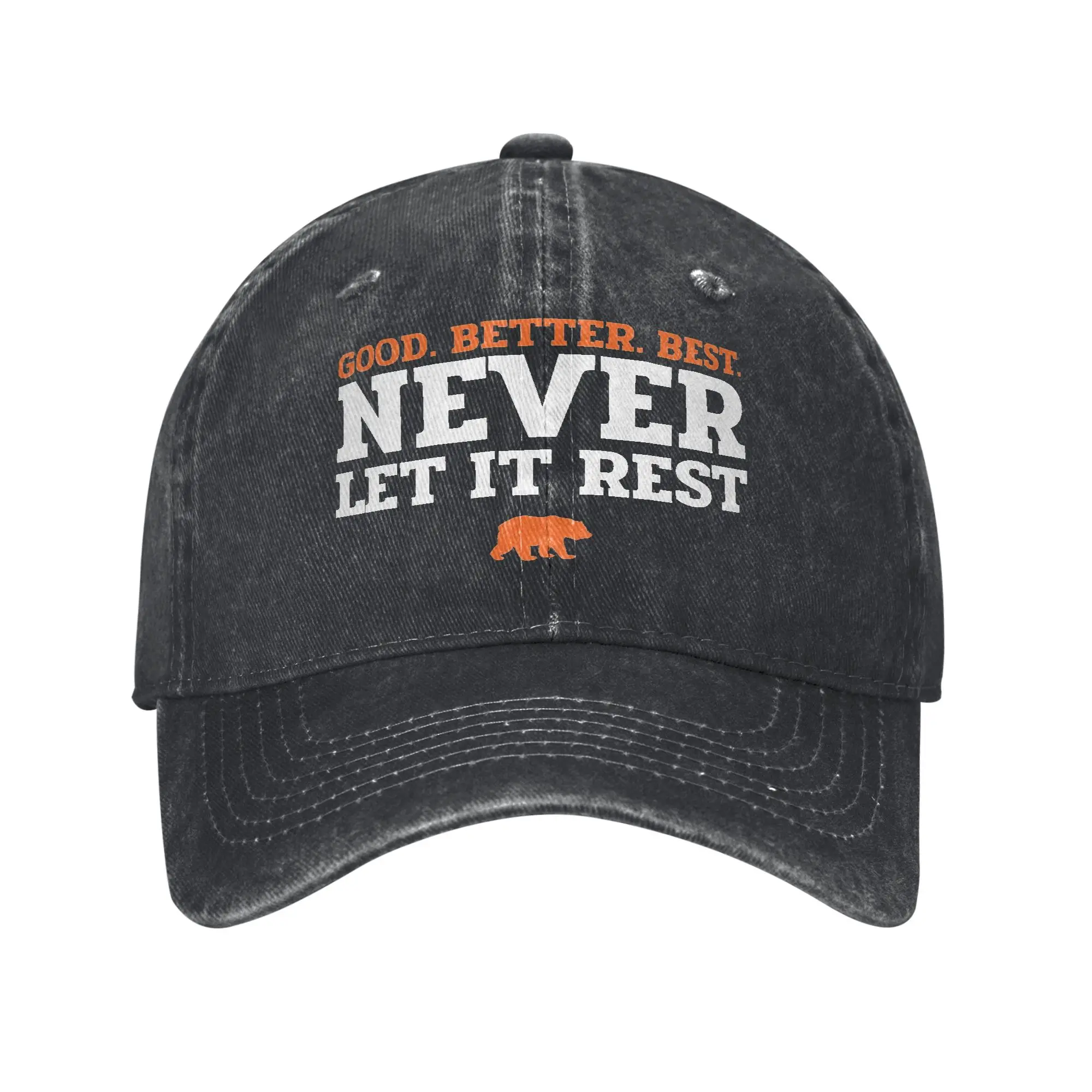Da-Coach Good Better Best Never Let it Rest - Bears Baseball Caps Distressed Denim Washed  Sun Cap Men Adjustable Caps Hat