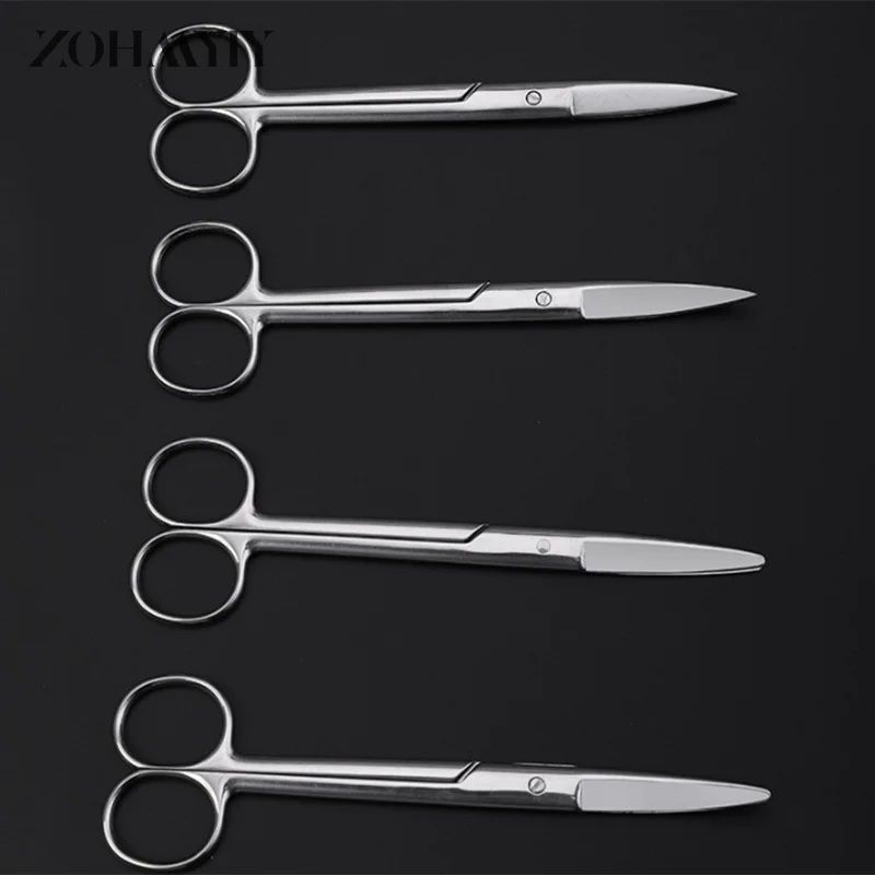 16cm Stainless Steel Surgical Scissors Straight/Curved Tip Plier Forceps For Dental Hospital Supplies