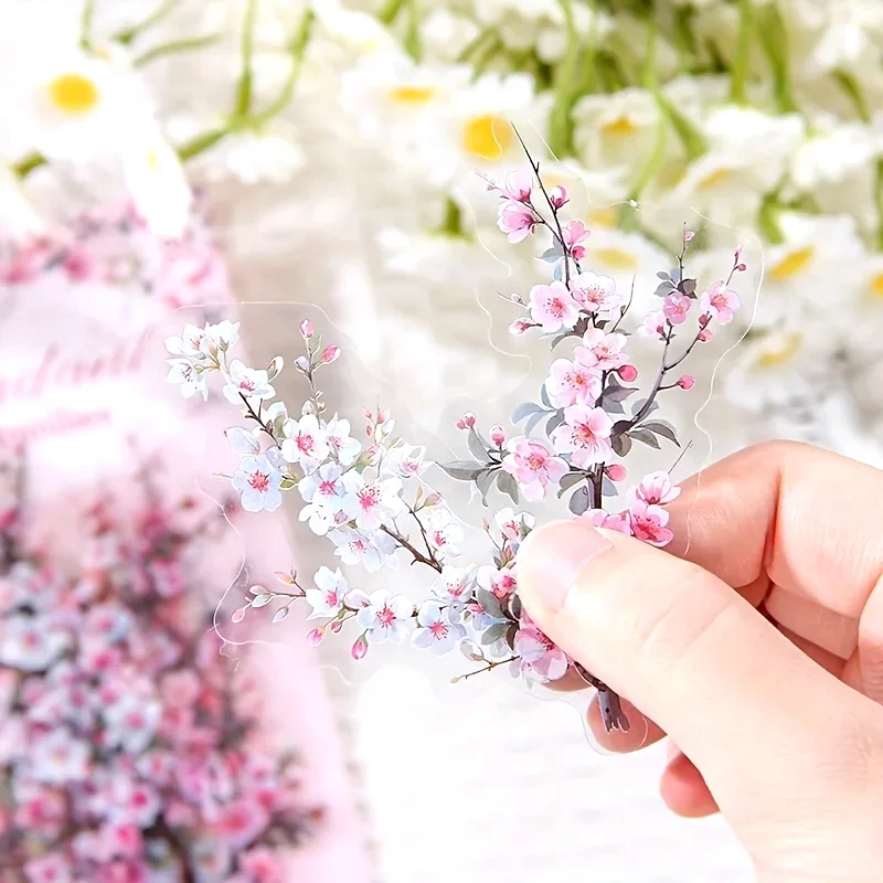 30 Pcs/Pack Vintage Plant Flowers PET Waterproof Sticker for DIY Scrapbooking Journal Photo Album Decoration Materials Stickers