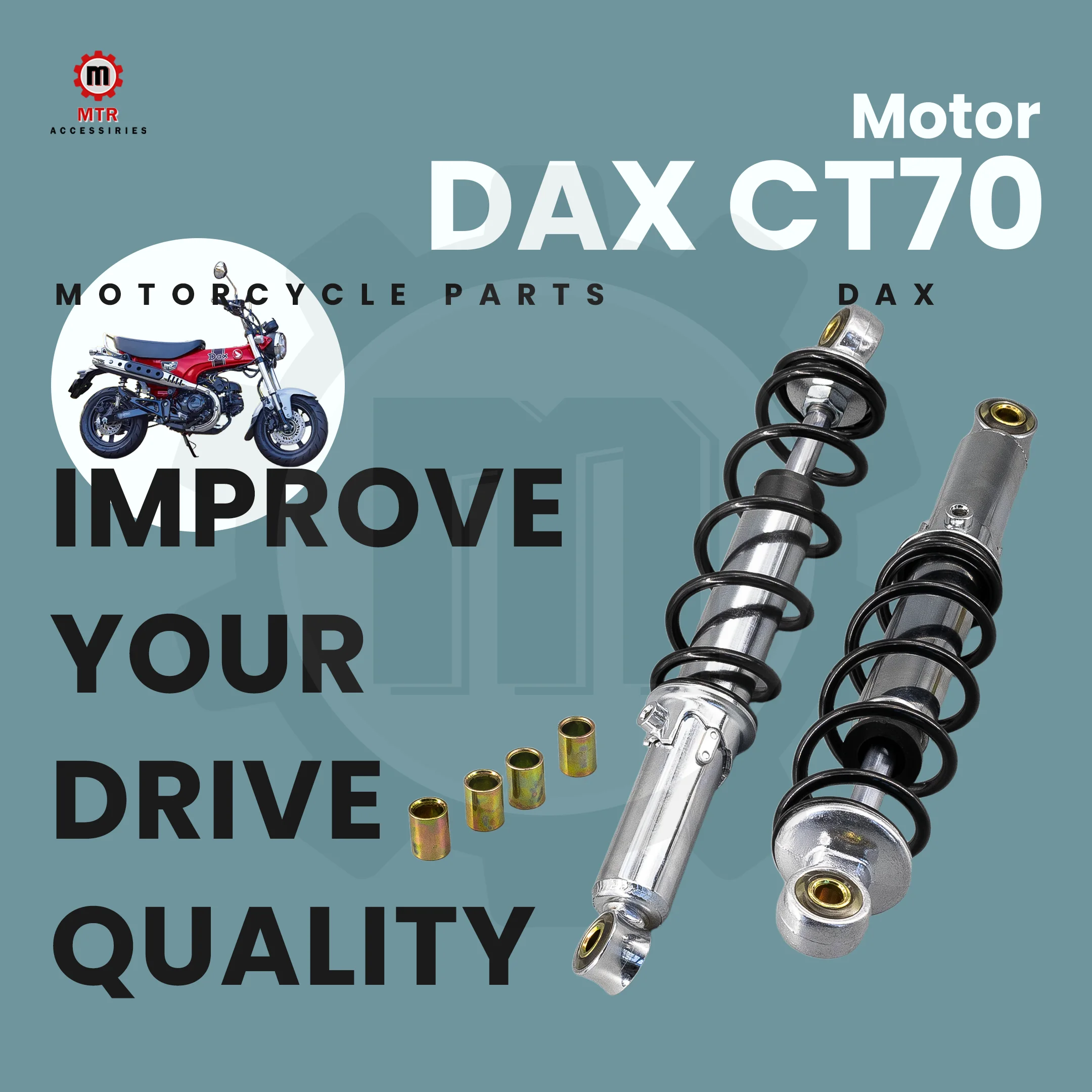 CT70 Rear Shock Absorber 330mm Rear Suspension ST70 Silver Black Rear Rear Suspension DAX Parts for HONDA DAX ST70 CT70