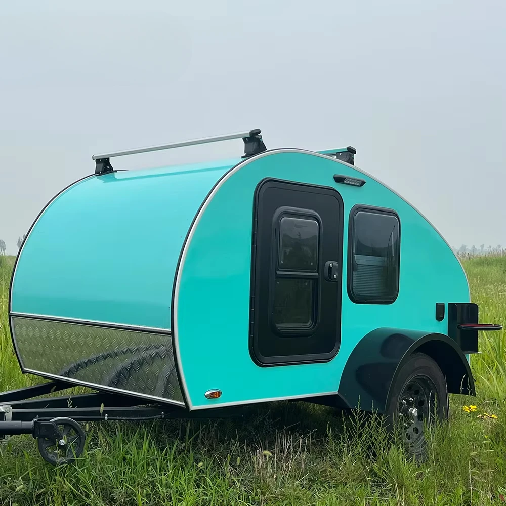 High Quality Mini Caravan American Off-Road Teardrop Camper Ensuite Portable Aluminium Travel Trailer Outdoor Direct