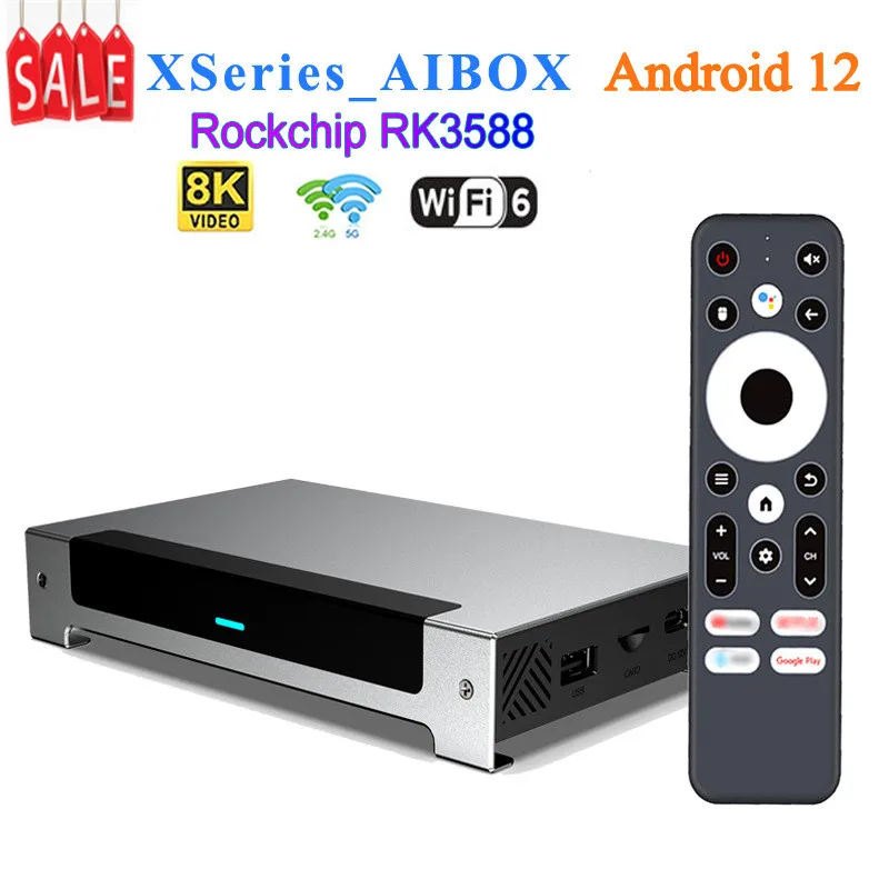 XSeries_AIBOX TV BOX 8GB RAM 64GB ROM Rockchip RK3588 Wifi6 BT5.X 8K Android 12 مشغل الوسائط فك التشفير