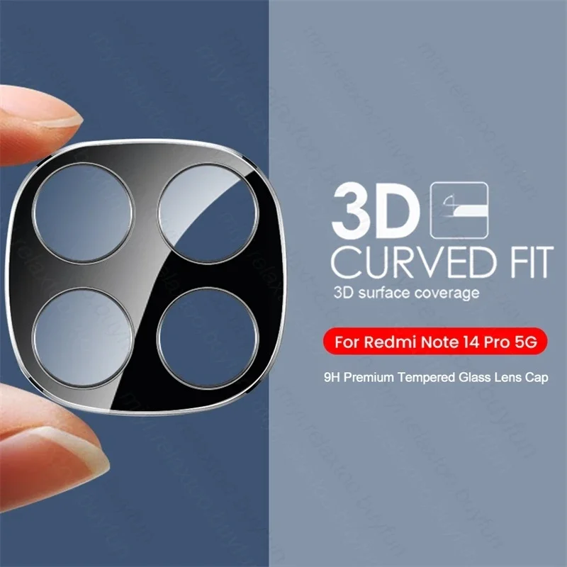 

Защитный чехол для объектива камеры с 3D изогнутым 3D для Redmi Note 14 Pro 5G 4G, чехол из закаленного стекла Readmi Redmi Note 14 Pro + Not 14 Pro Plus 5G