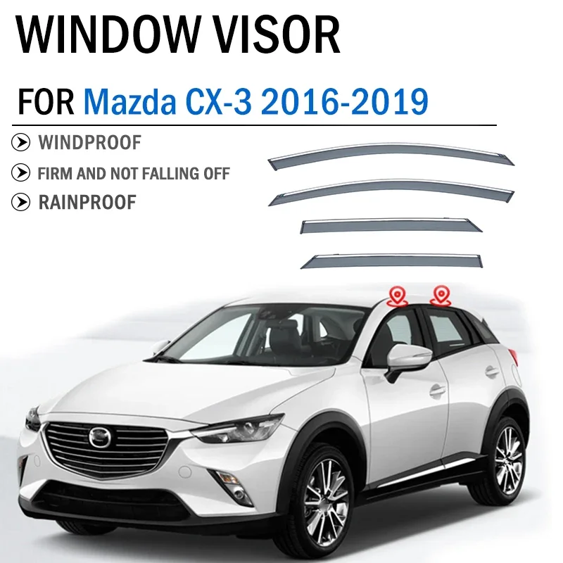 

Аксессуары для Mazda CX-3 CX3 2016 2017 2018 2019 автомобильный оконный Дефлектор козырек Солнцезащитный дождь оконные навесы