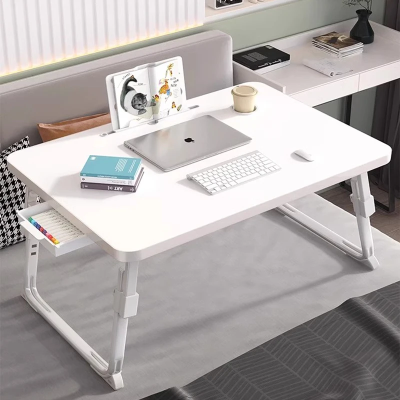 

White Small Table Office Folding Computer Bed Study Portable Table Reading Adjustable Escritorio Plegable Home Furniture