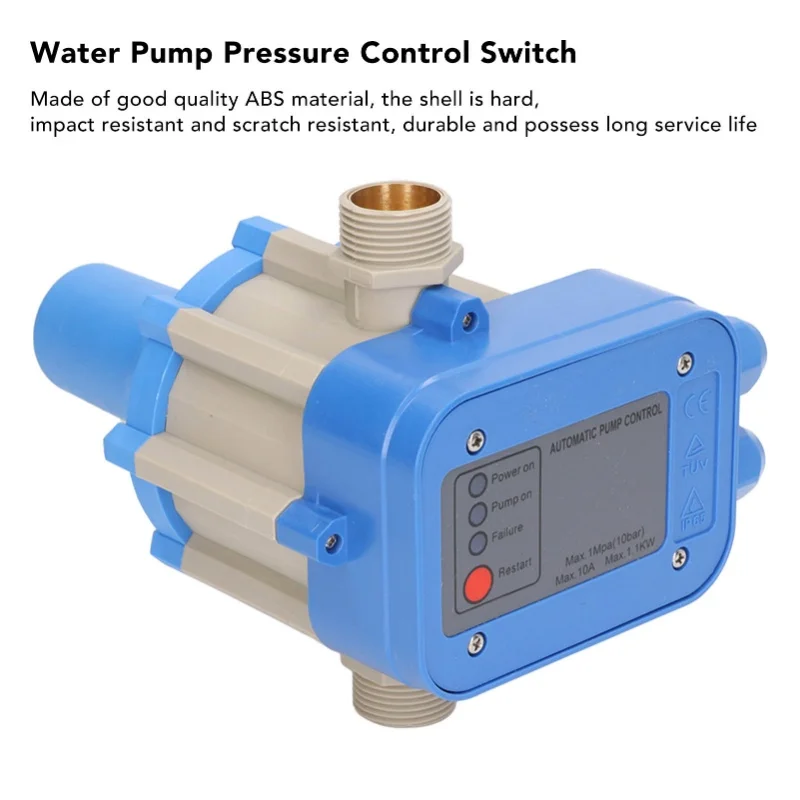워터 펌프 압력 제어 스위치 1.5bar-3.0bar 방수 조절 가능 컨트롤러 블루 그레이 110V-120V 0.75kw 220V-240V 1.1kw