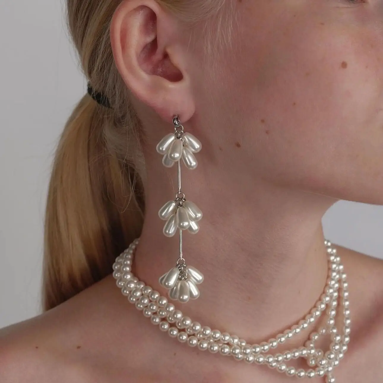 

Withered Flower Bead Earrings, Droplet Shaped Glass Bead Earrings, Female Jewelry Earrings Women's Earrings Ear Cuffs
