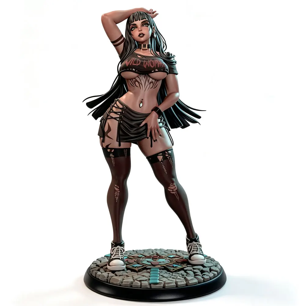 1/24  75mm  Sexy Girl Resin Model Kits GK Miniature 3D Printed Gray Model Figurine DIY Doll Model Unassembled And Unpainted