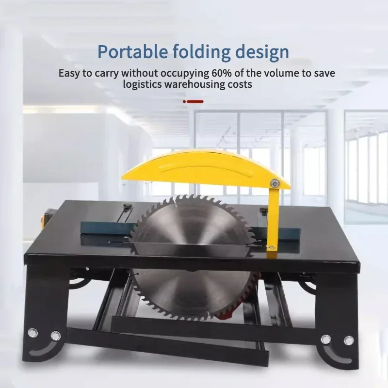 Portable Folding Table Saw Woodworking Circular Saw Benchtop Cutter Multi Function Dust Collection For Wood Aluminum Cutting