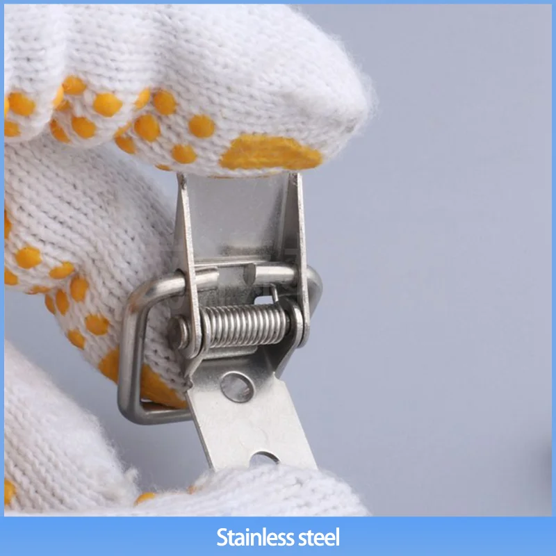 (Set Of 8) 304 Stainless Steel Thickened Lock Buckle Industrial Electrical Spring Buckle Toolbox Equipment Box Buckle