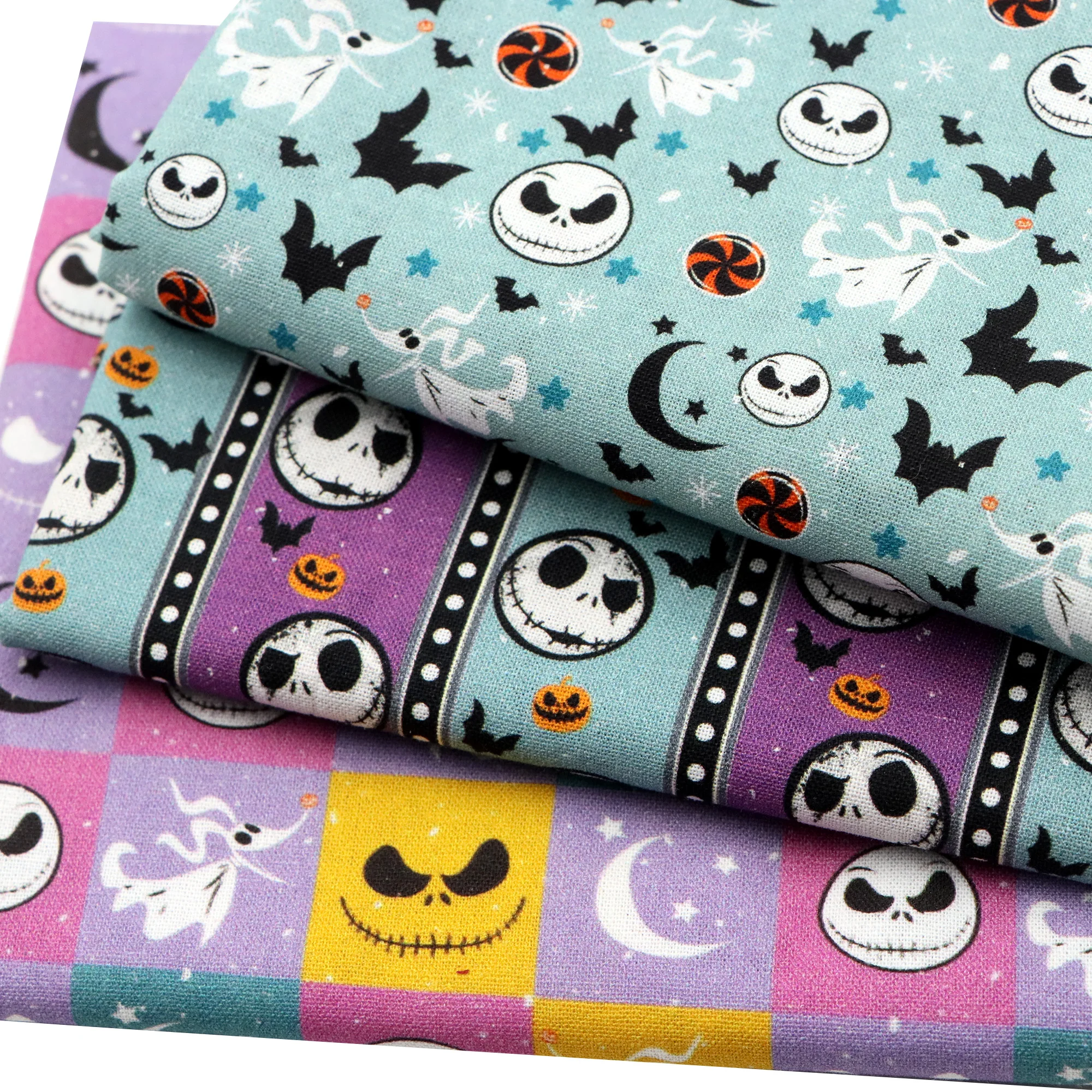 Pre-cut 1Pc The Nightmare Before Christmas Quilting Fabric, 57x19.68inch 100% Cotton Craft Fabric Materials