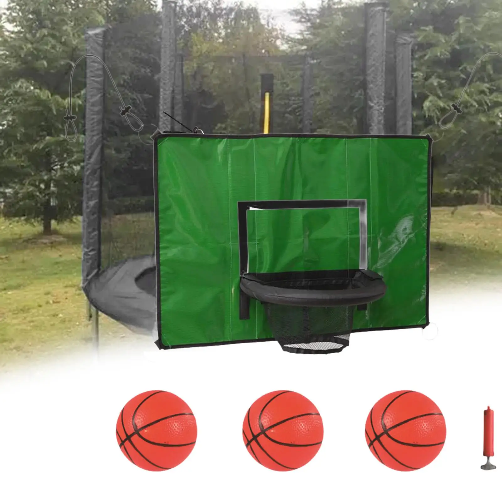 Trampoline Basketball Hoop Attachment Easily Install Universal for Kids Adults