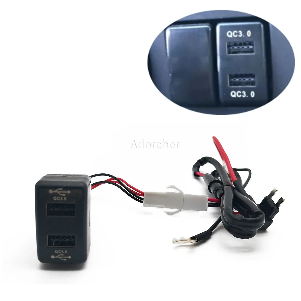 1PC Car Retrofit QC3.0 Car Quick Phone Charger USB Interface Plug For Isuzu 700P KV100 KV600 Accessories