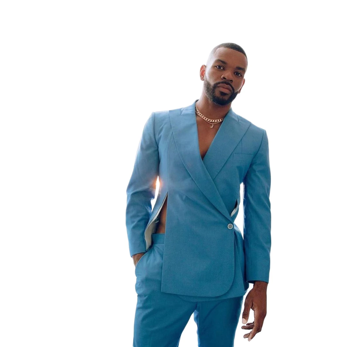 Sexy casamento masculino ternos cavalheiro nova fivela lateral sob medida noivo 2 pçs ternos cantor ocasiões formais festa tamanho personalizado