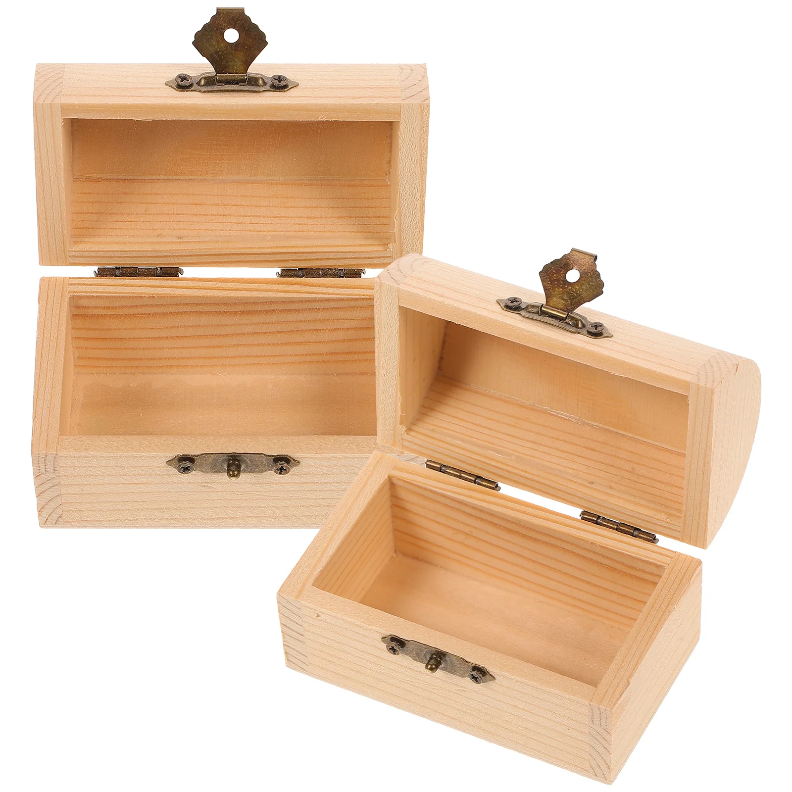 2 Pcs with Cover Pirate Treasure Chest Wooden Box Child Clothing Boxes for Gifts Storage Bins Baskets Desktop Organizer