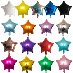 10pcs 18inch Gold Silver Foil Helium Star Balloon Wedding Decoration Baby Shower Kids Birthday Party Pure Air Globos Supplies