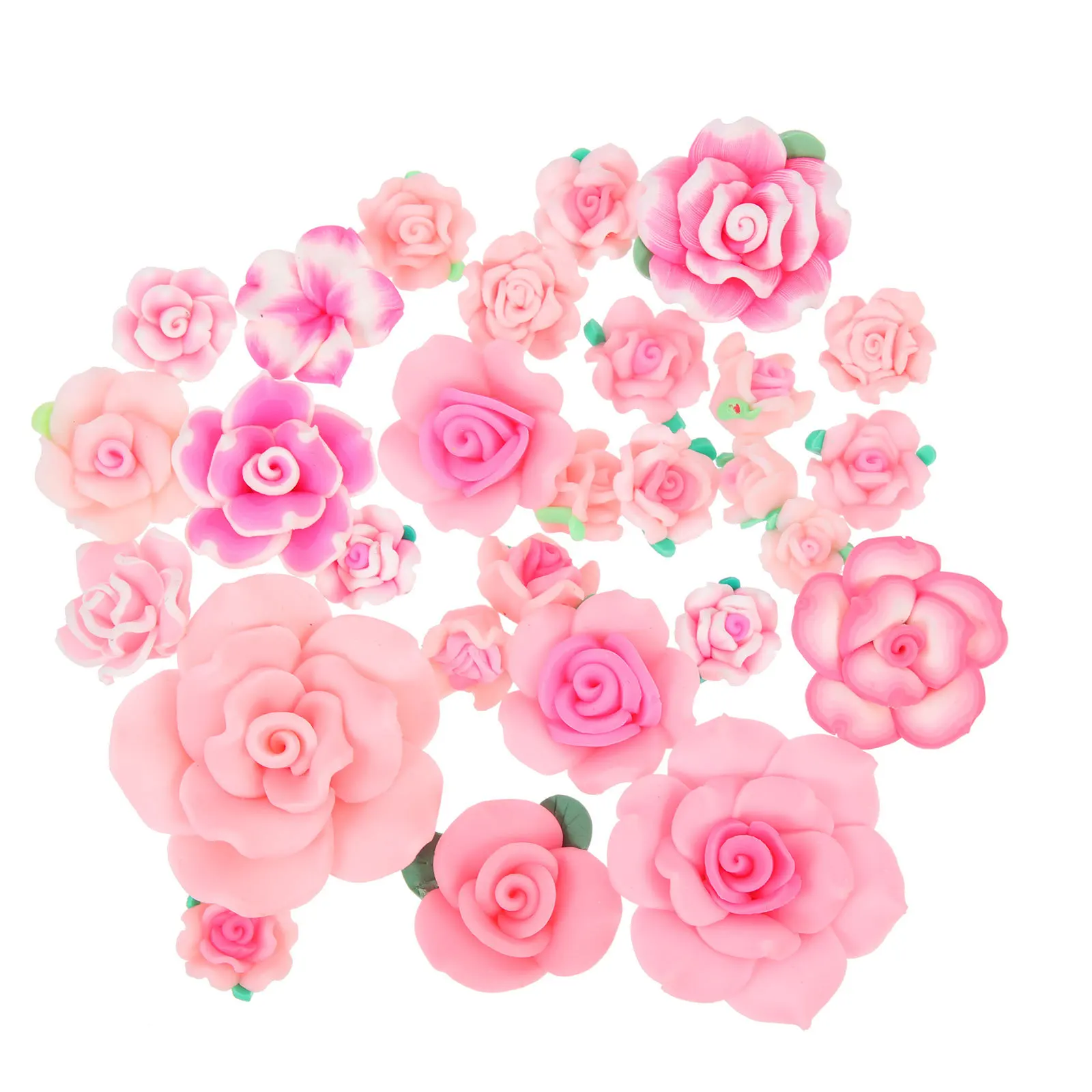 

28Pcs Polymer Clay Flower Charms 3D Clay Flower Patches DIY Phone Case Ornaments Craft Accessories Decoration Phone Case Charm