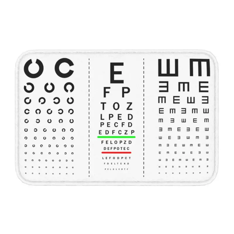 Eye Test Snellen Chart Front Floor Door Entrance Mat Outdoor Optician Vision Glasses Bath Kitchen Doormat Carpet Rug Footpad