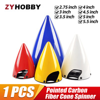 1PC ZYHOBBY Pointed Carbon Fiber Cone Spinner Propeller Cover For 2 Blades For RC Airplane Model ''2.75'' 3.5''4.5''5.5'' inch
