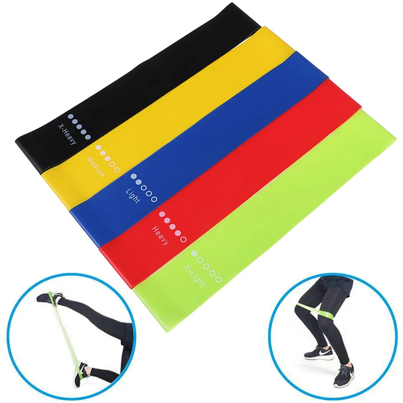 1PC Yoga Resistance Rubber Bands Indoor Outdoor Fitness Equipment 0.35mm-1.1mm Pilates Sport Training Workout Elastic Bands