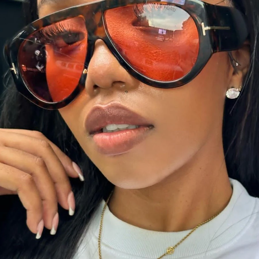 2024 new fashion brand sunglasses for women vintage oval wide leg gradient Y2K sun glasses men driving eyewear uv400 shades