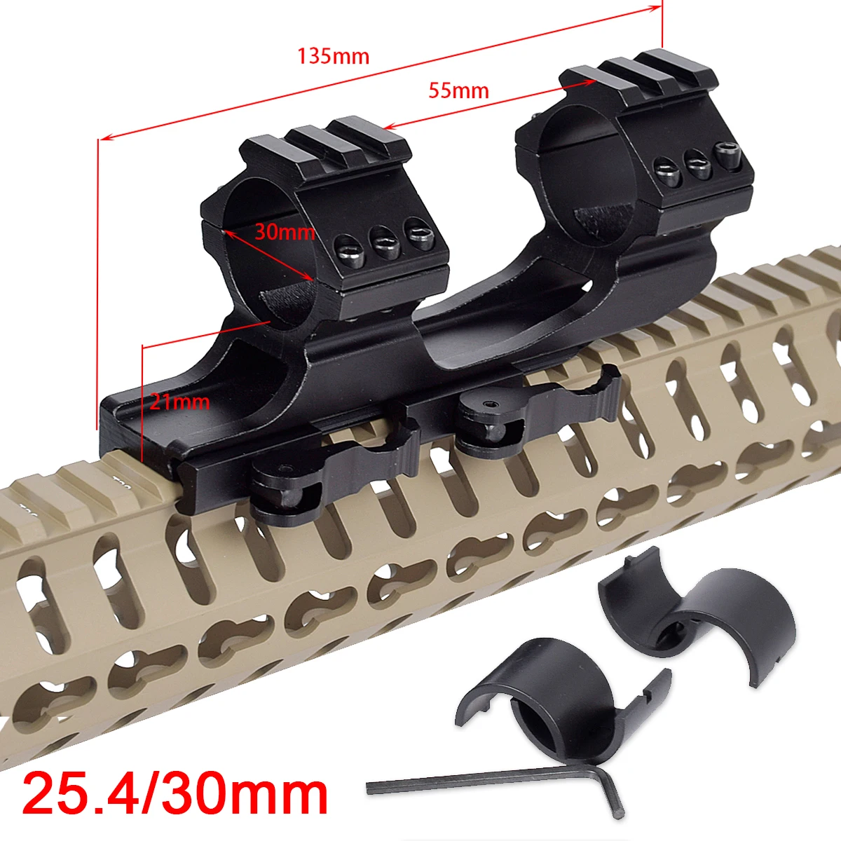 Tactical 25.4/30mm Scope Ring Mount Quick Release Scope Mount 1"/30mm Dual Rings M4 M16 AR15 Hunting Accessories 20mm Picatinny