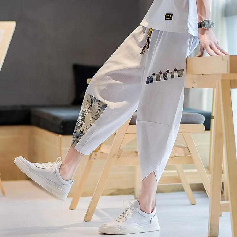 

Ice Silk Men's orts Summer Thin Seven-Foot Linen Cotton Linen Sports Casual orts Lightweight Breathable Comfortable Fit